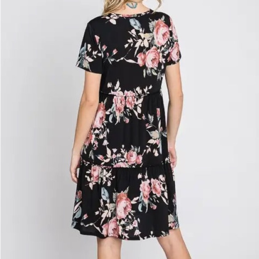 FLORAL DRESS WITH RUFFLES-Heimish